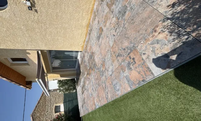 terrasse sur plot tour de piscine à Castelnaudary, Carcassonne, FERRAI Aménagement et Nature