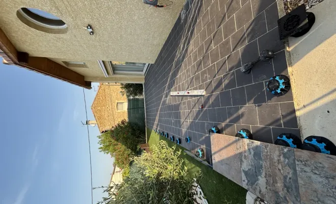 terrasse sur plot tour de piscine à Castelnaudary, Carcassonne, FERRAI Aménagement et Nature