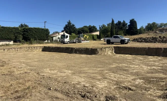Terrassement d'une plateforme pour une maison à Carcassonne, Carcassonne, FERRAI Aménagement et Nature
